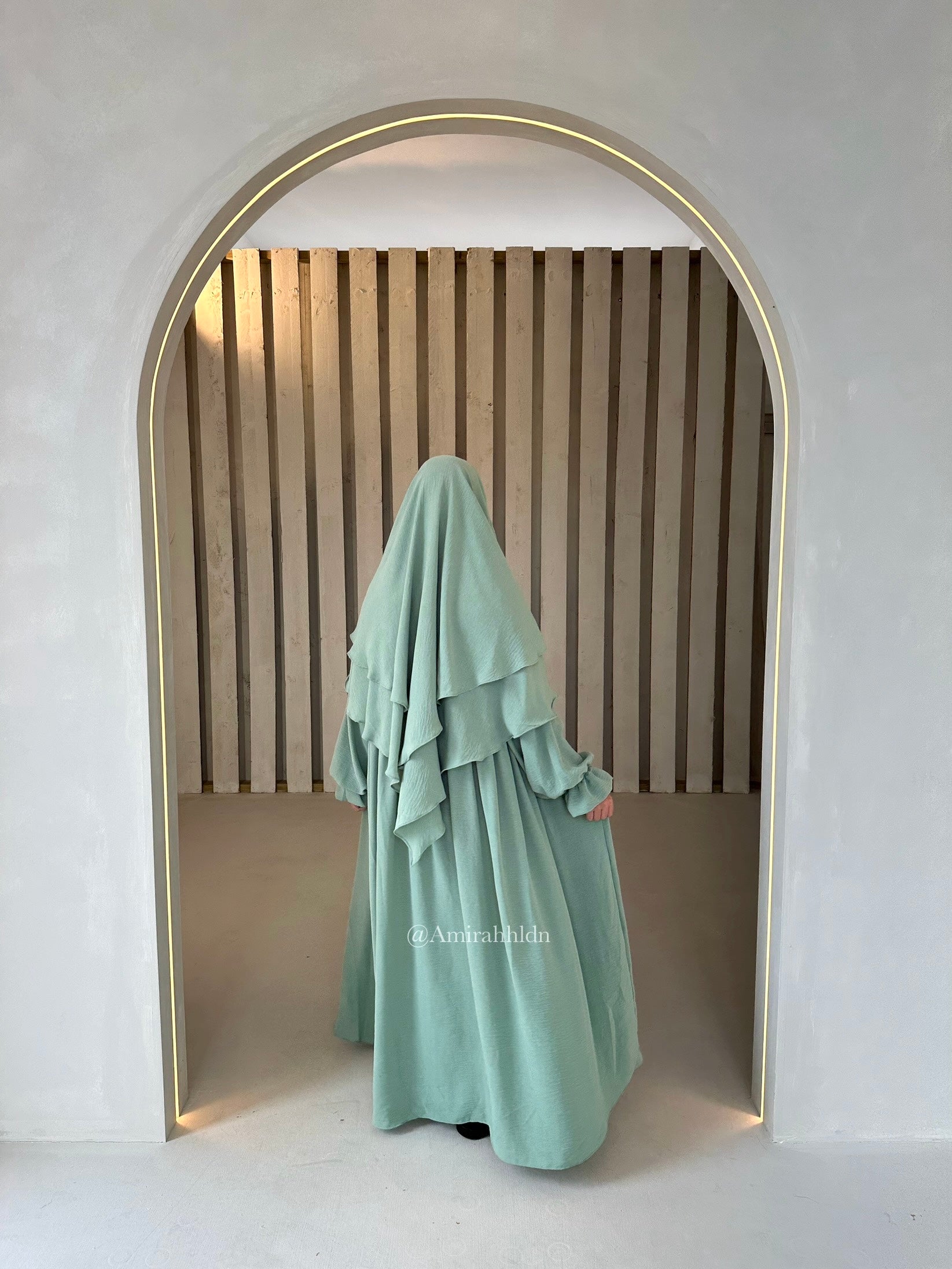 Amanah abaya & khimar - Ruffle sleeve set