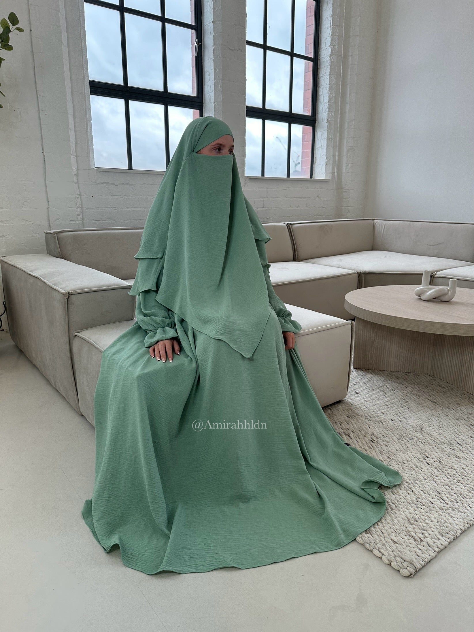 Amanah abaya & khimar - Ruffle sleeve set