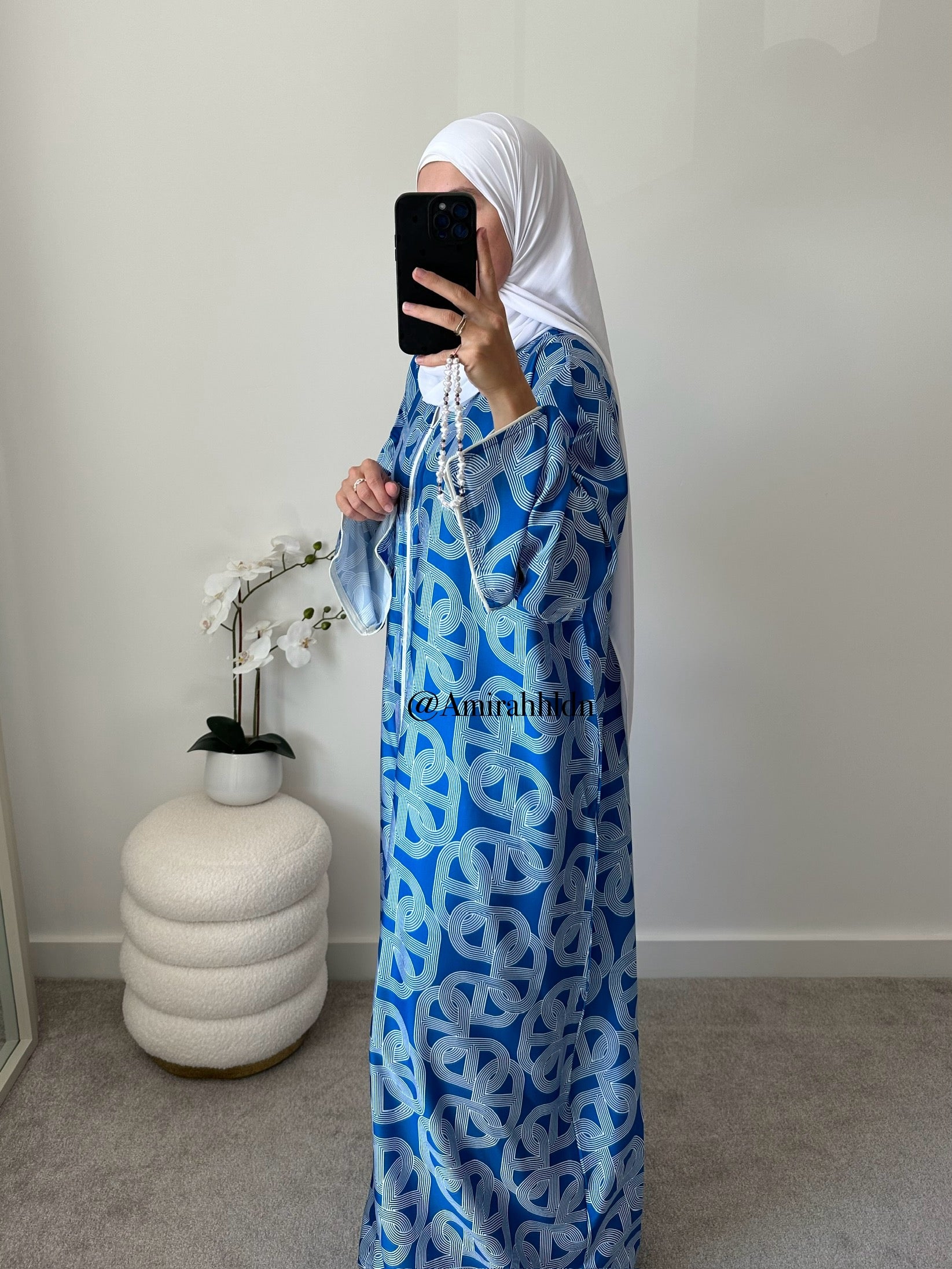Premium satin print Chain D’Ancre Dress