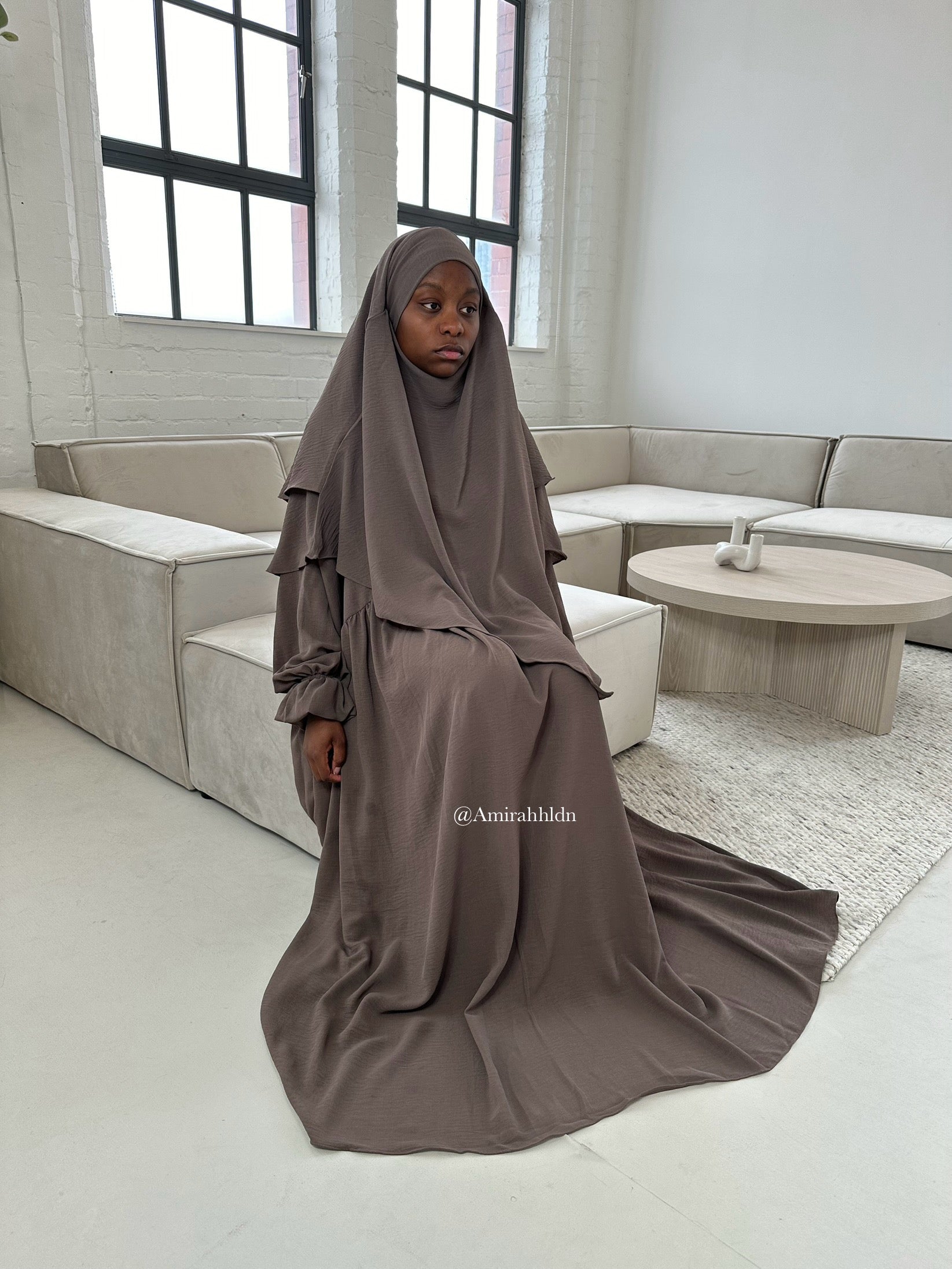 Amanah abaya & khimar - Ruffle sleeve set