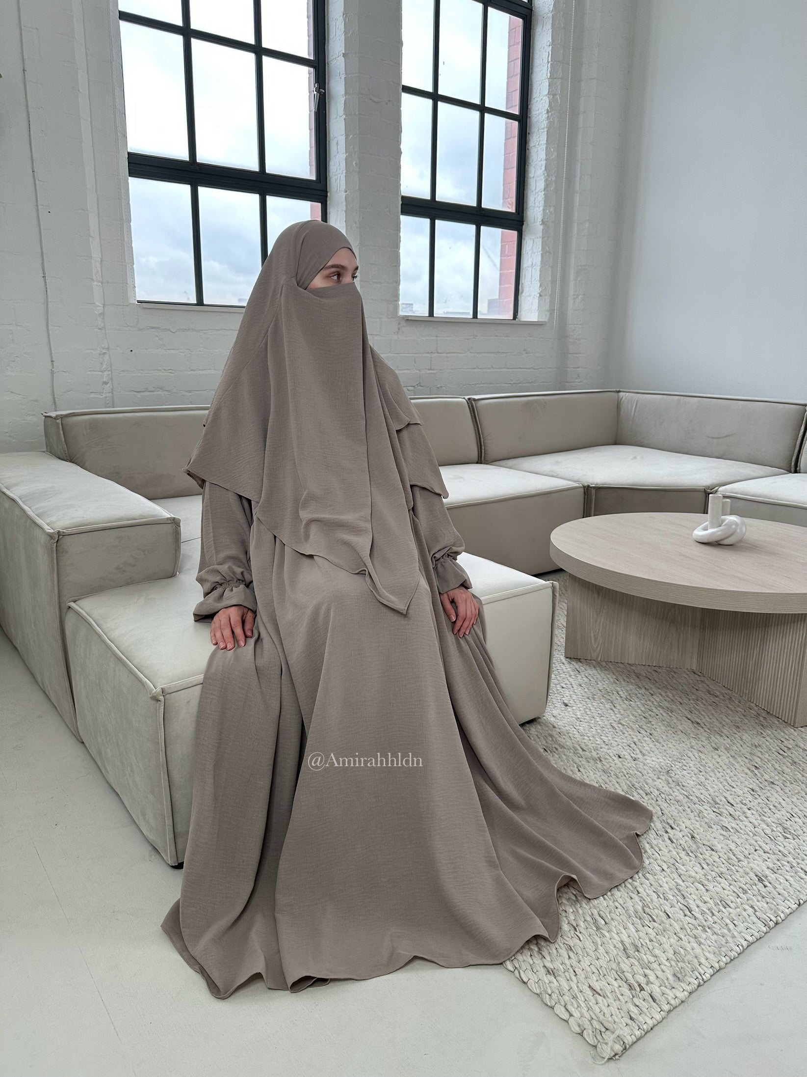 Amanah abaya & khimar - Ruffle sleeve set