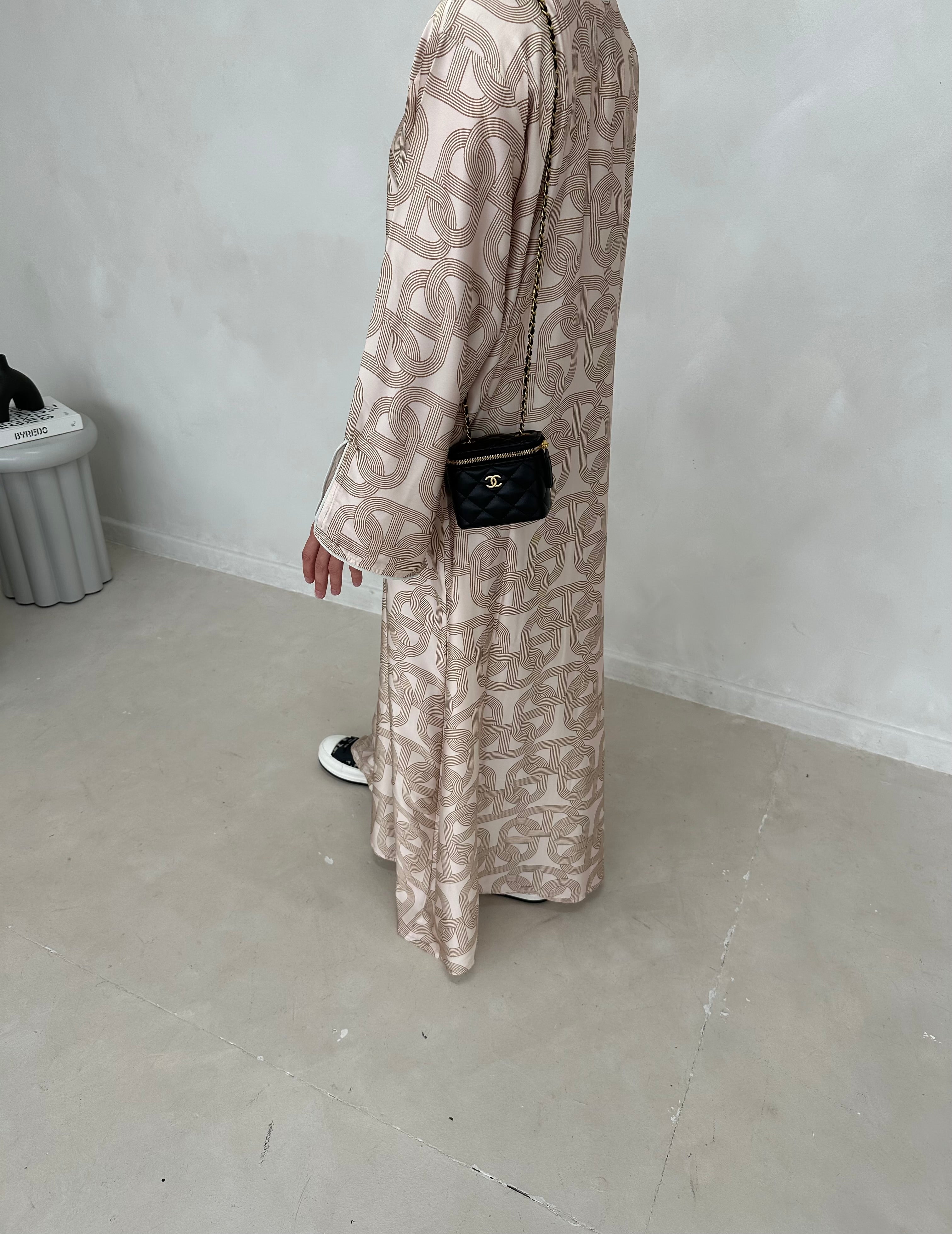Premium satin print Chain D’Ancre Dress