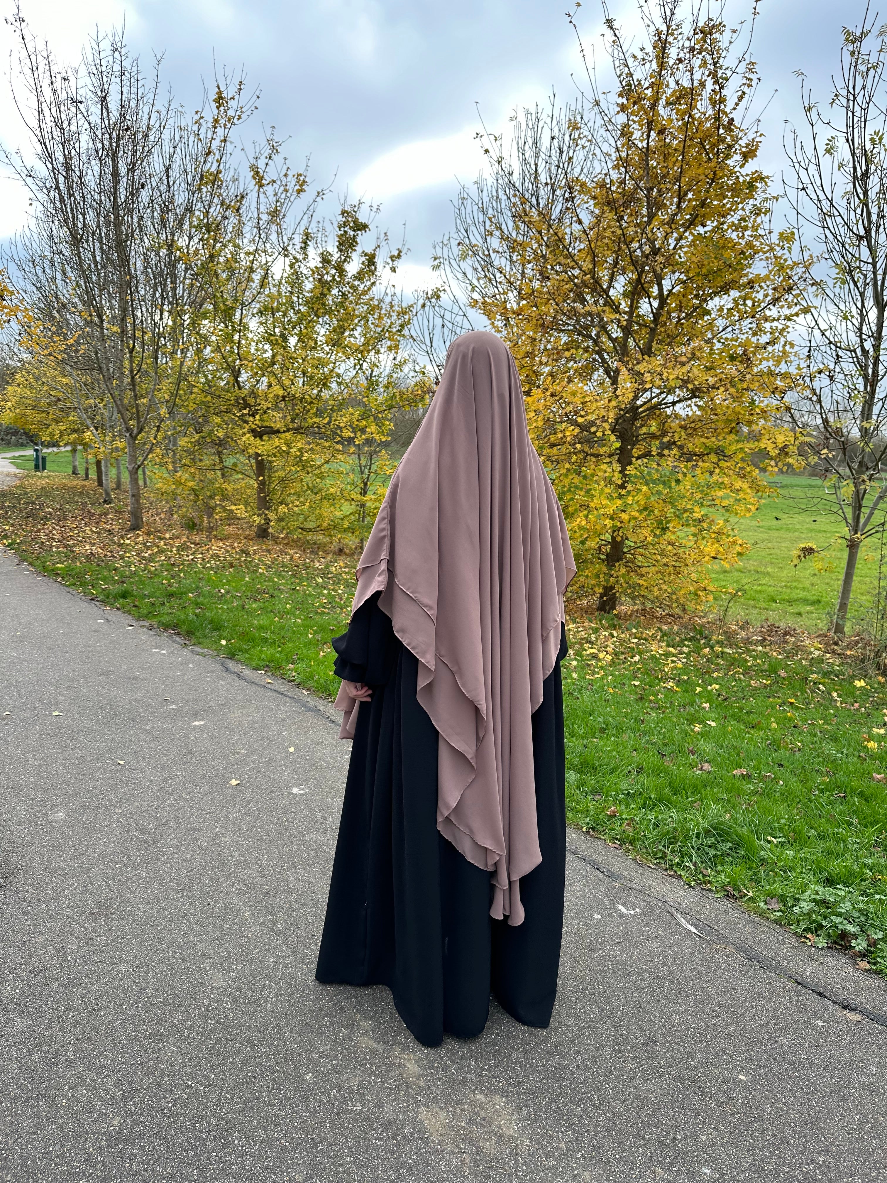 2 layer wool chiffon Khimar