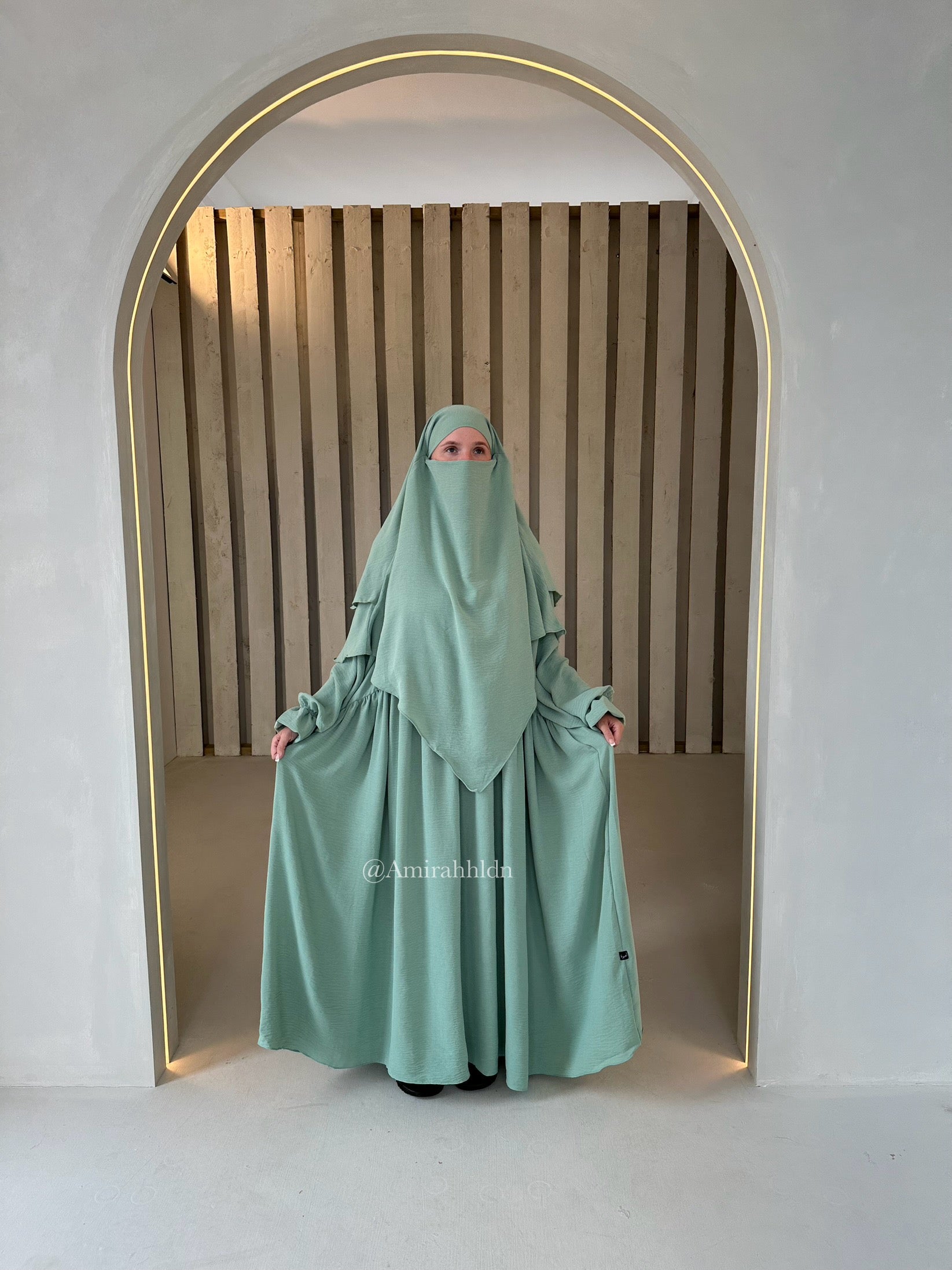 Amanah abaya & khimar - Ruffle sleeve set