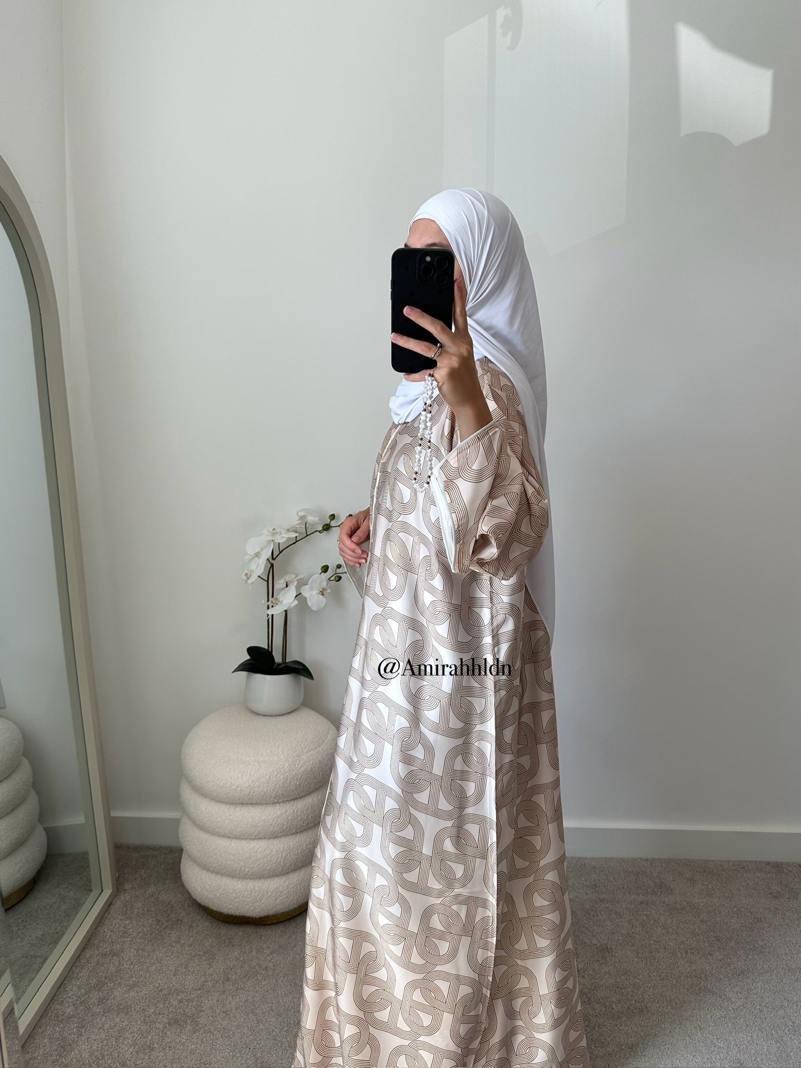 Premium satin print Chain D’Ancre Dress