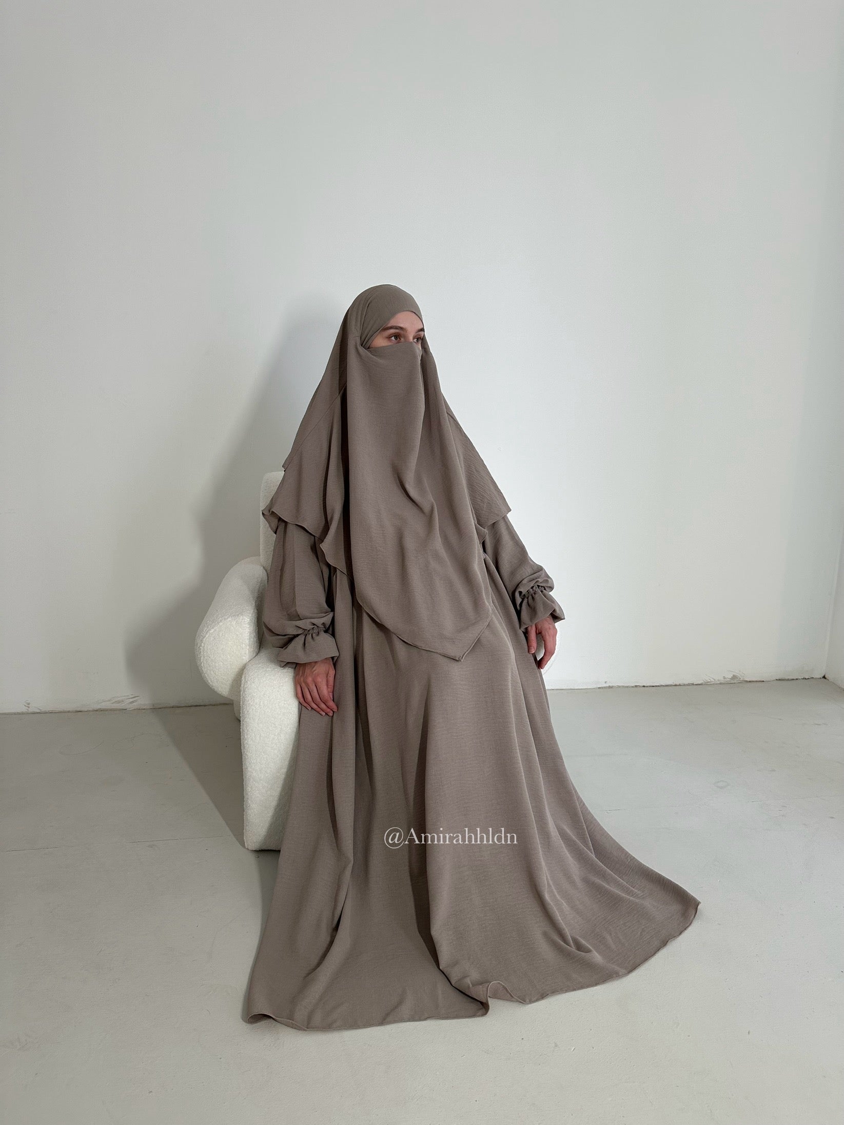 Amanah abaya & khimar - Ruffle sleeve set