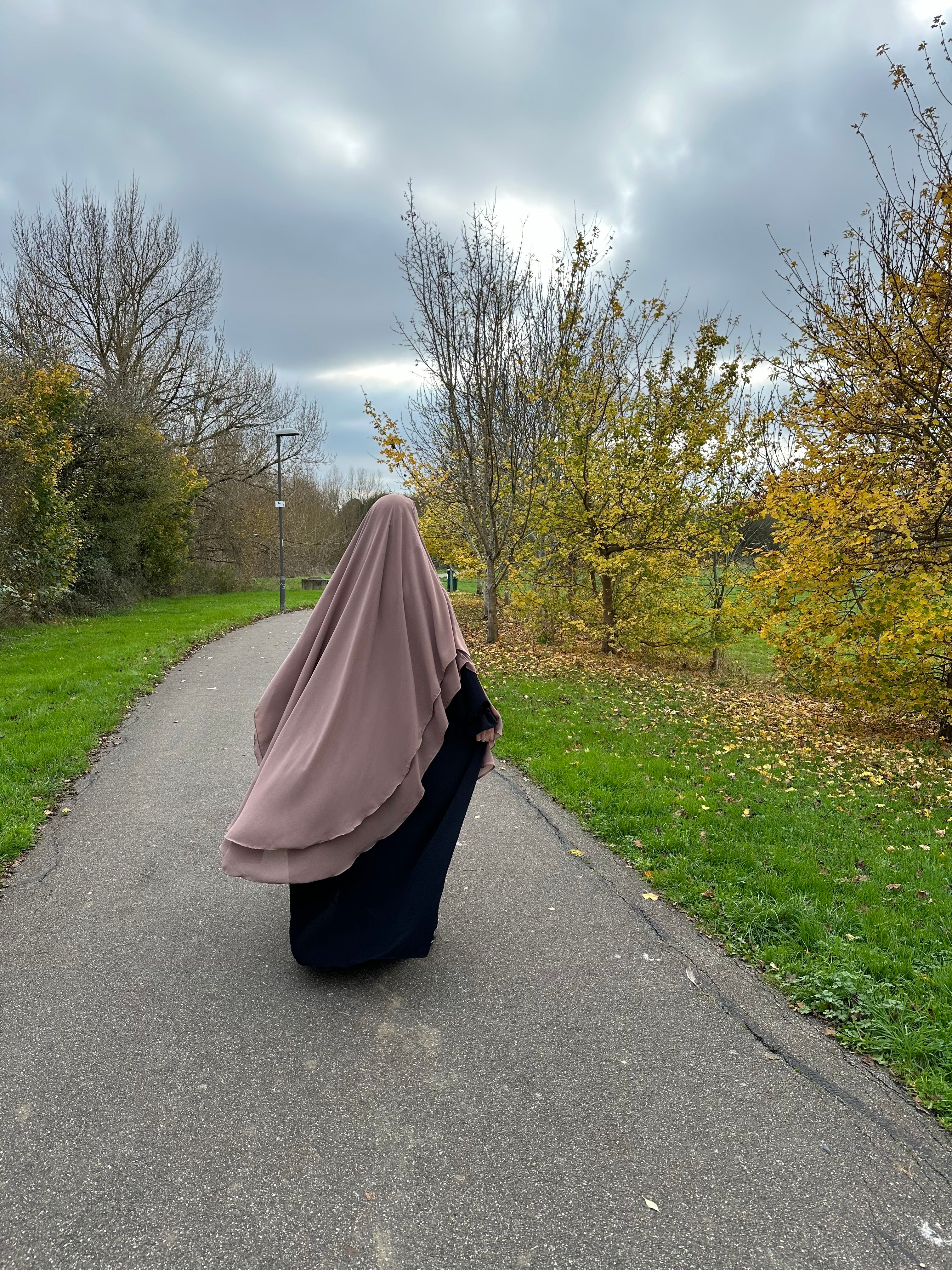 2 layer wool chiffon Khimar