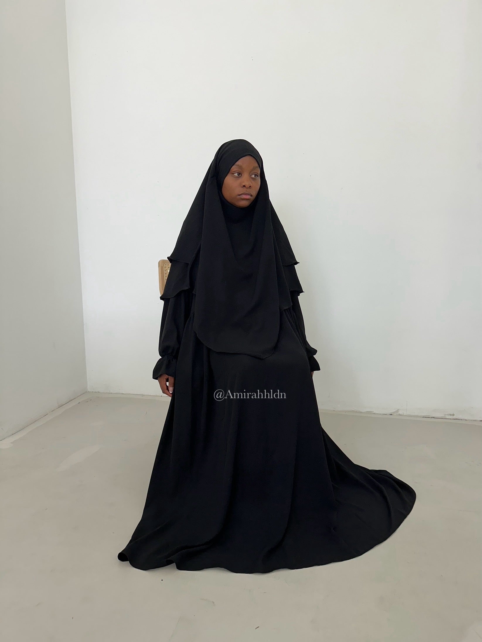 Amanah abaya & khimar - Ruffle sleeve set