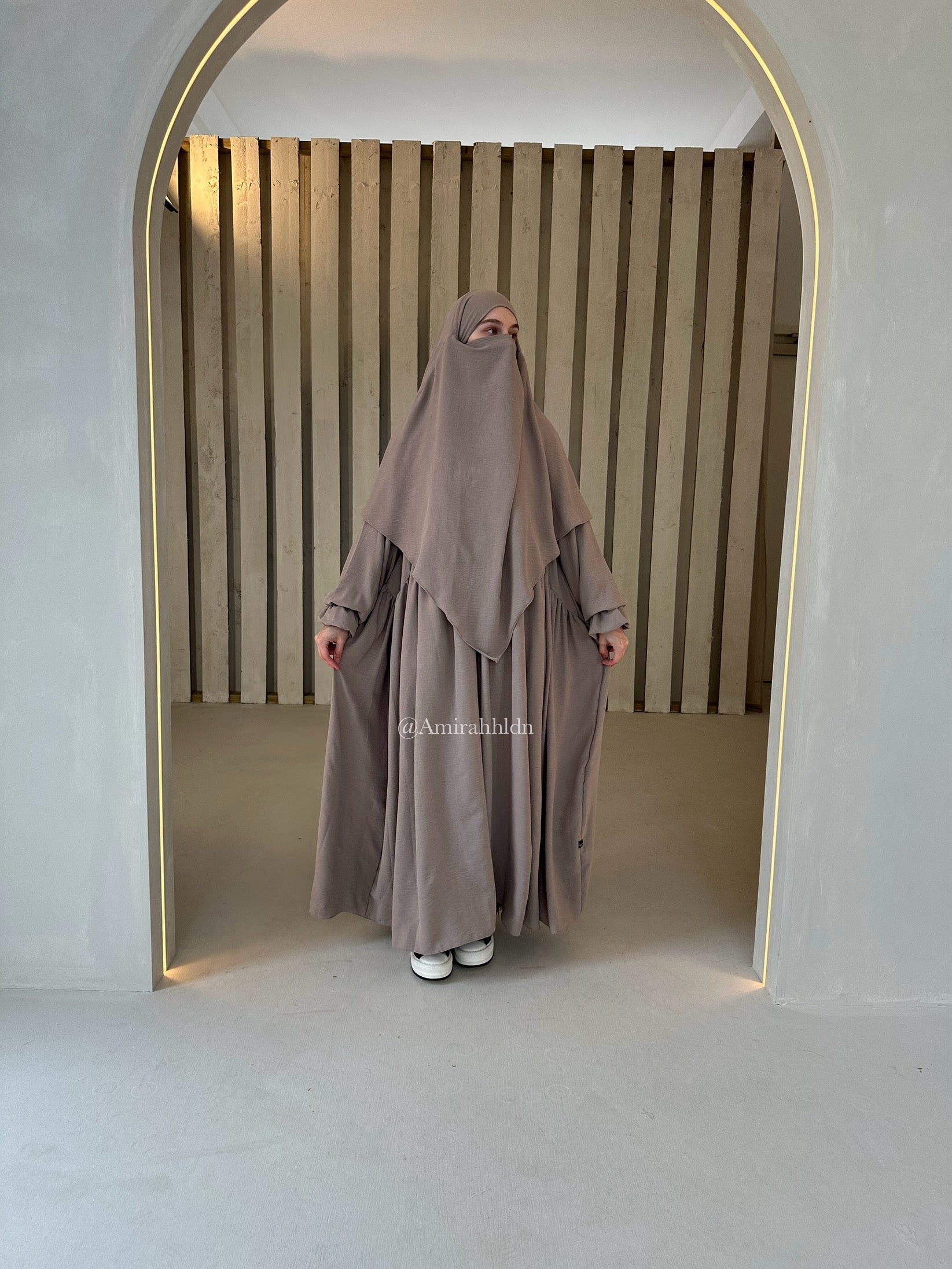 Amanah abaya & khimar - Ruffle sleeve set