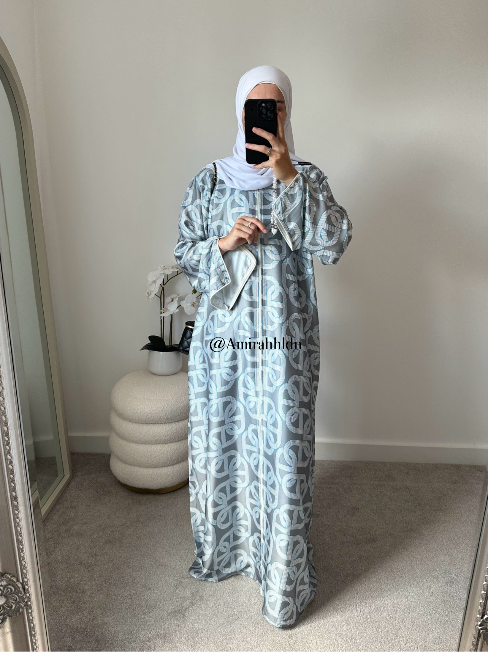 Premium satin print Chain D’Ancre Dress