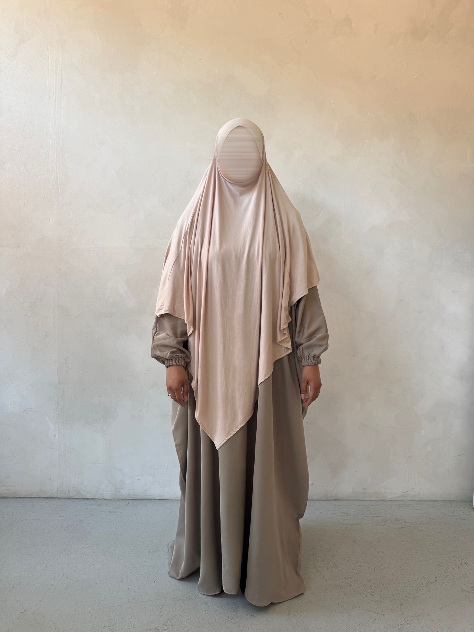 Premium Korean nida greige princesa abaya