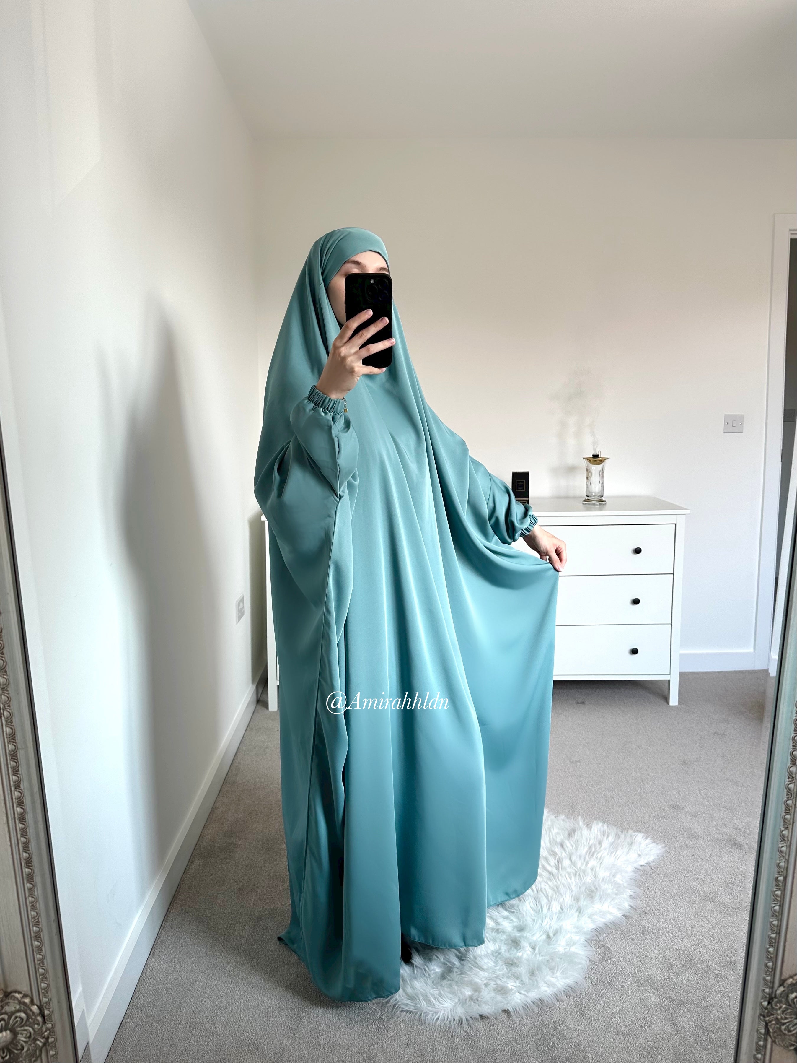 Premium Korean nida Sea green jilbab