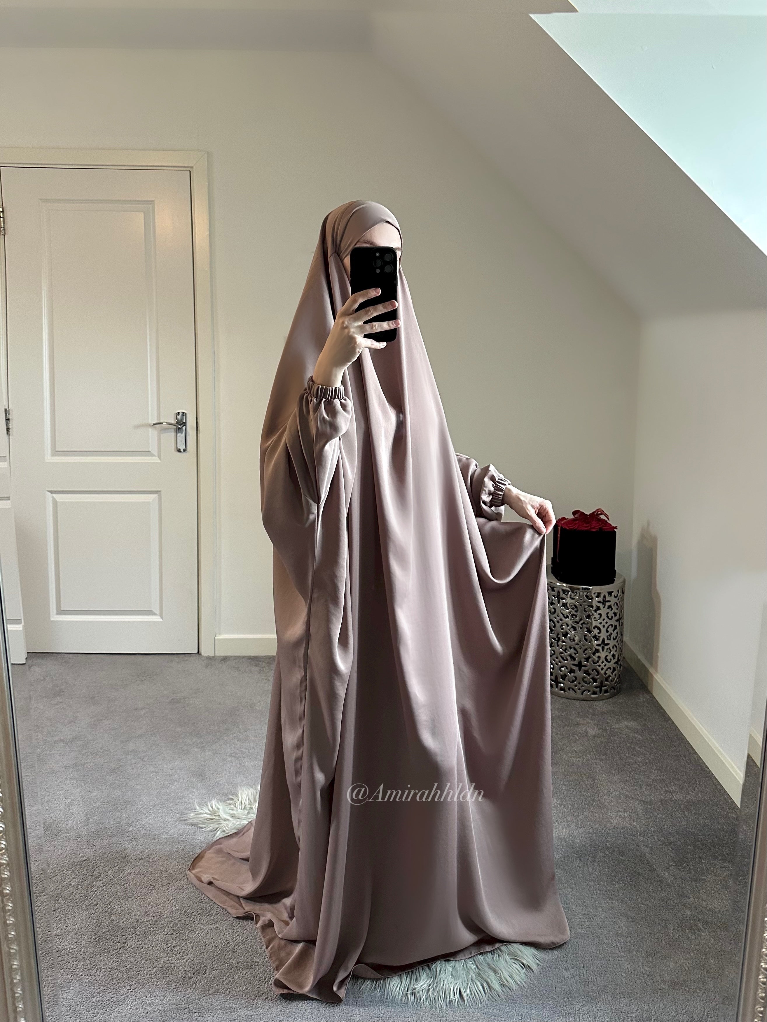 Premium Korean nida Light Mauve Jilbab