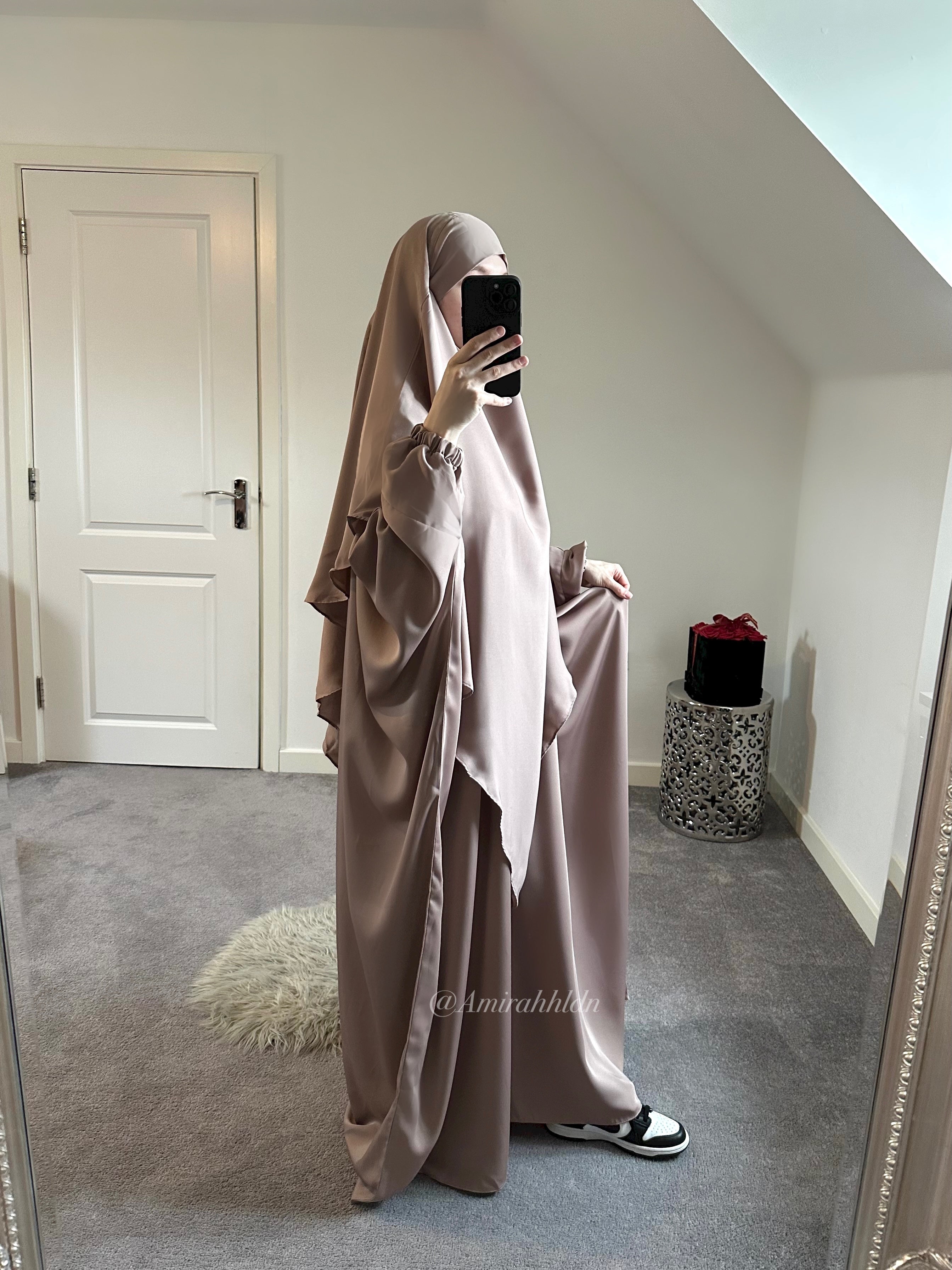 Premium Korean nida Light mauve princesa Abaya