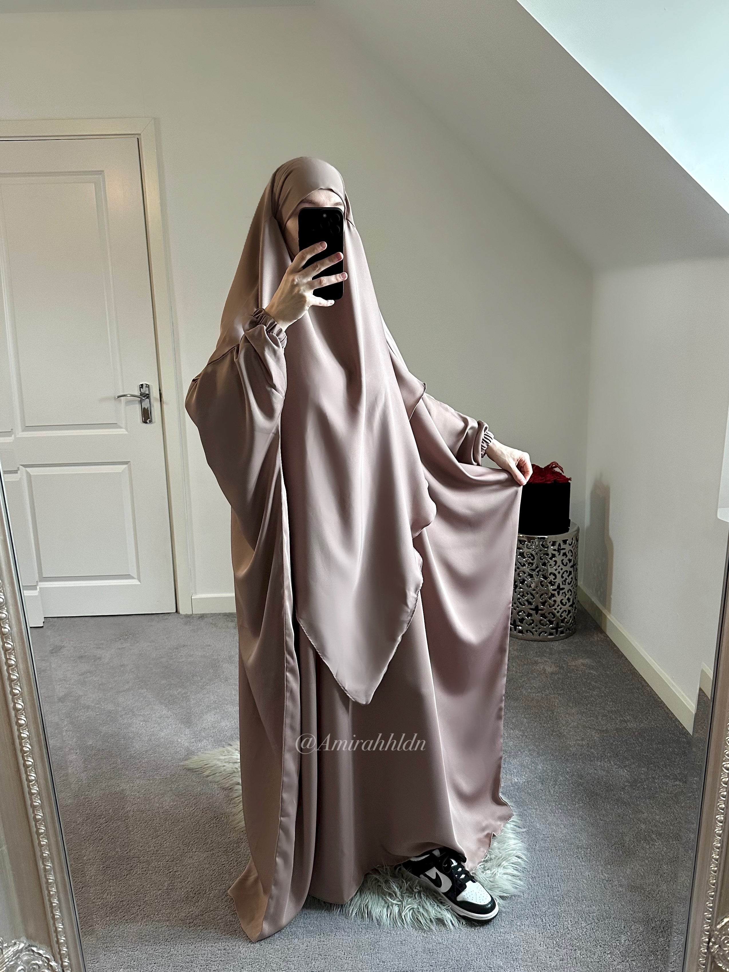 Premium Korean nida Light mauve princesa Abaya