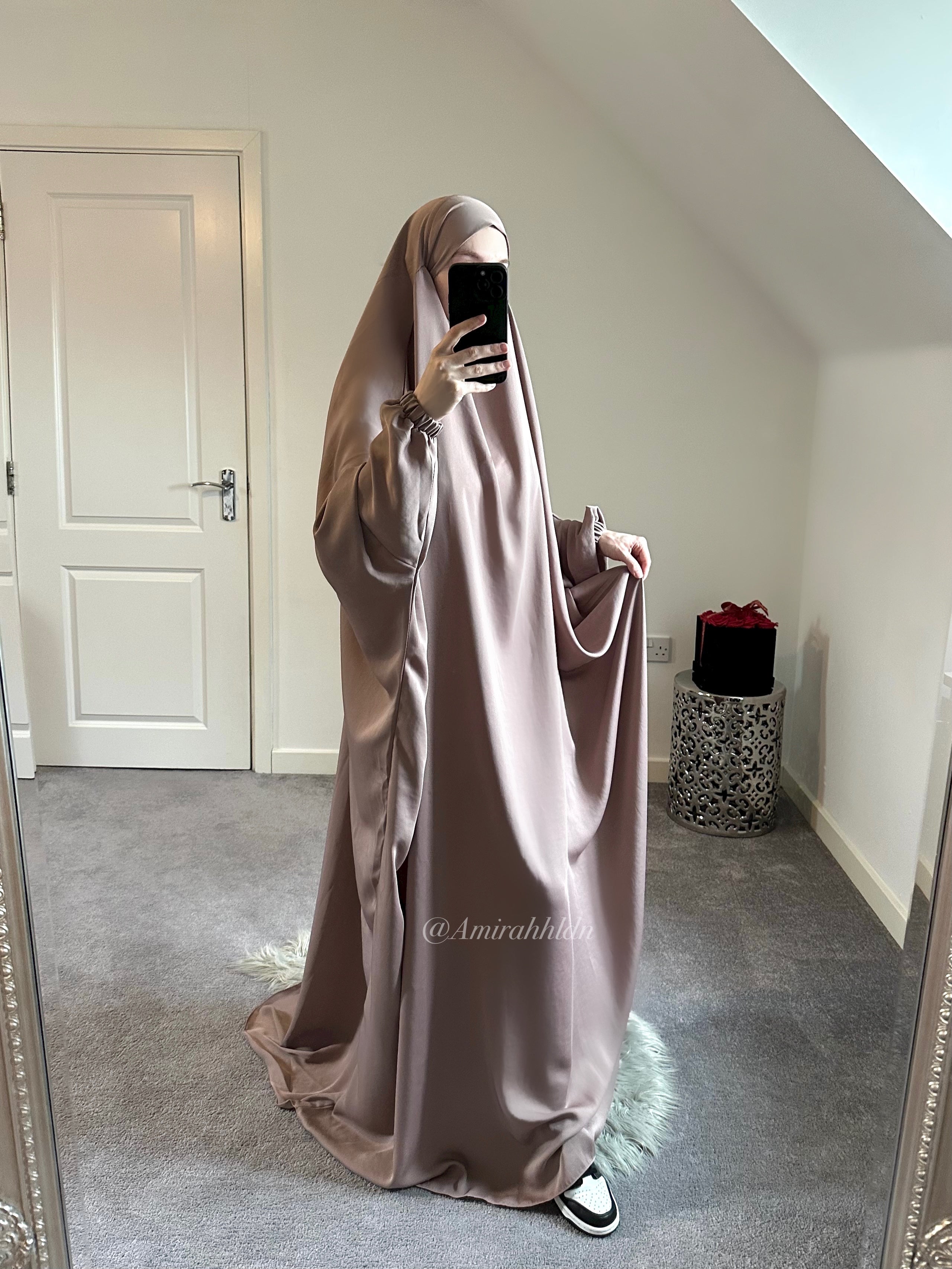 Premium Korean nida Light Mauve Jilbab