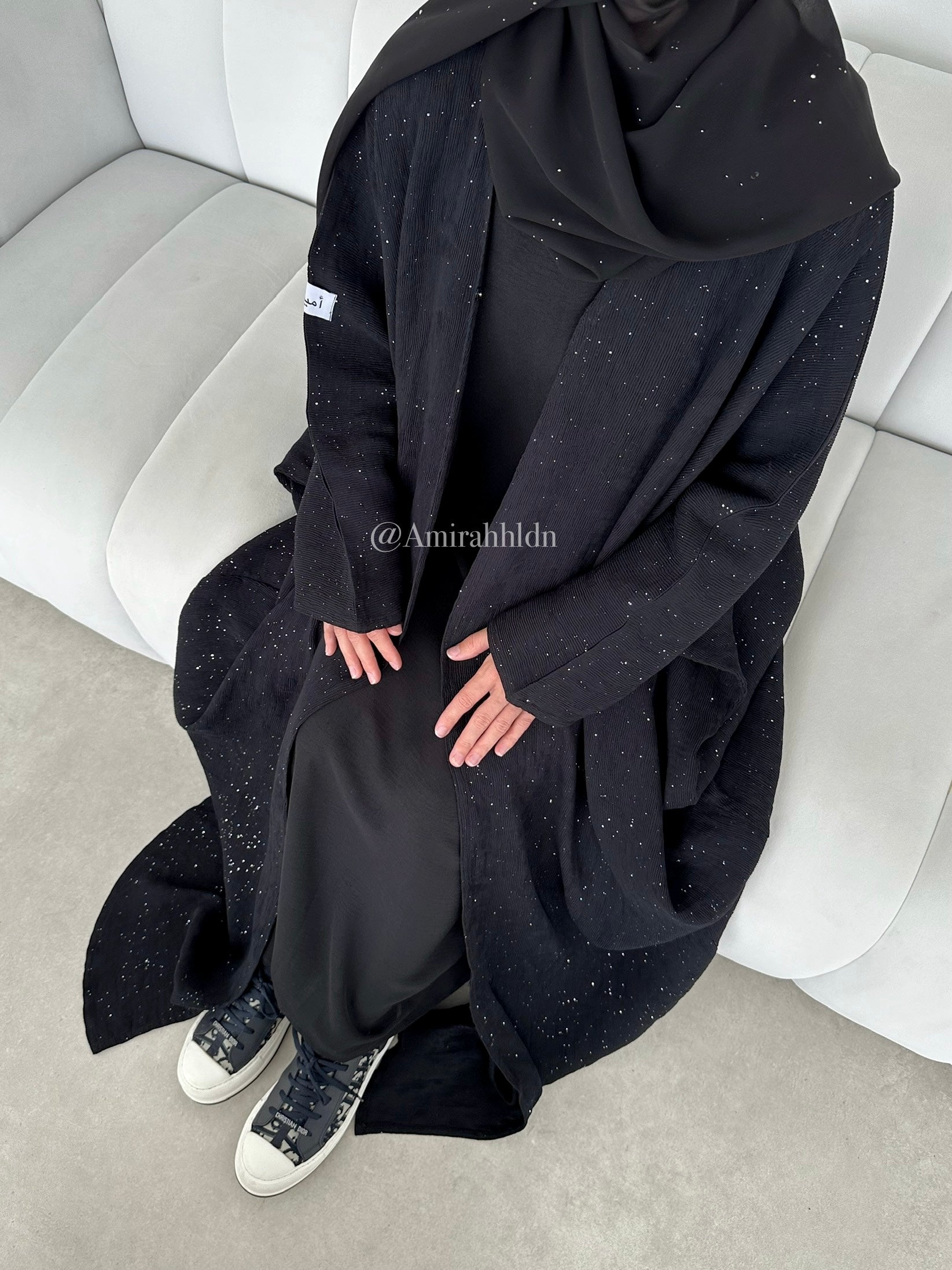 Coco Pleated Abaya set - Onyx