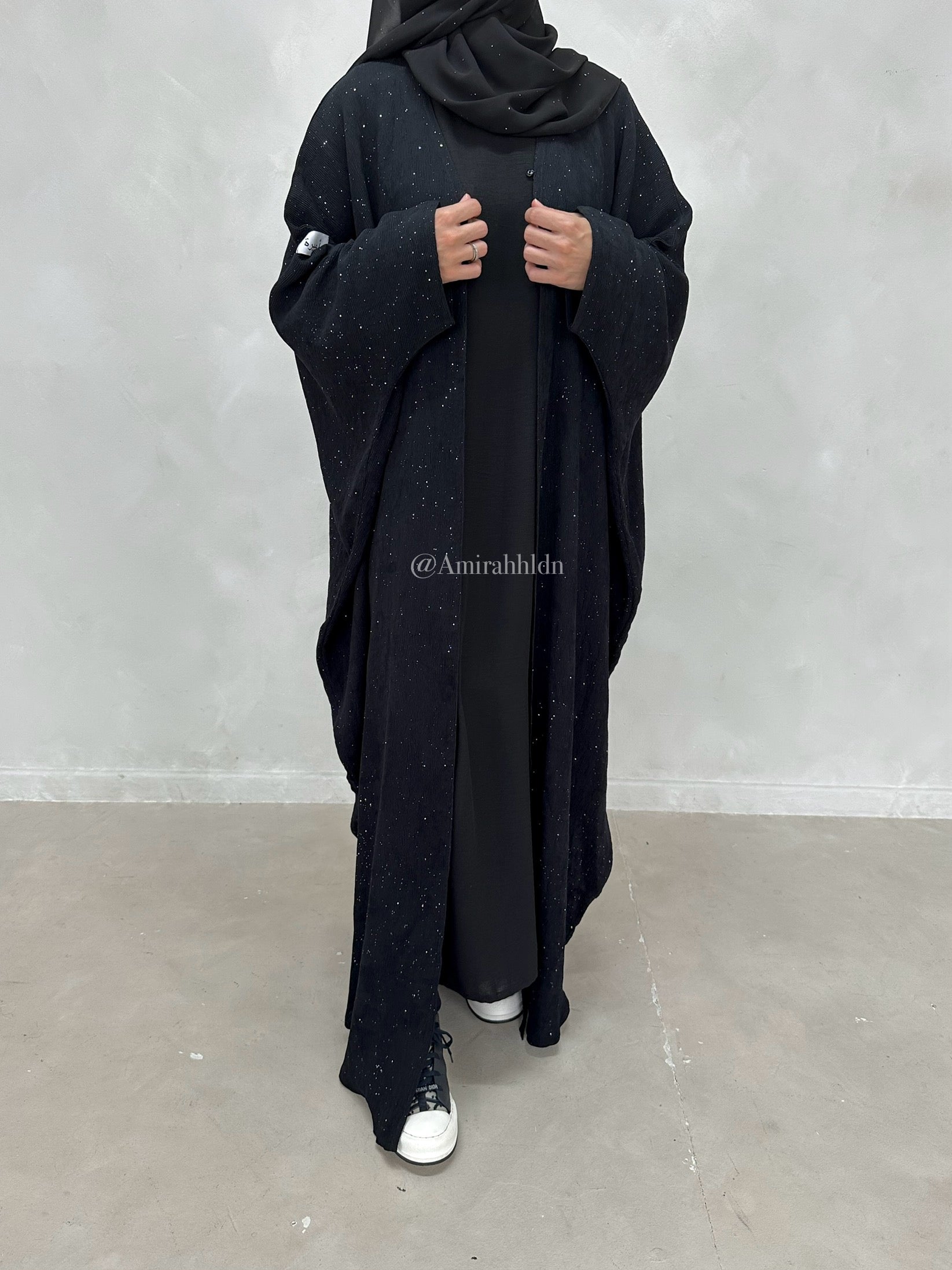 Coco Pleated Abaya set - Onyx