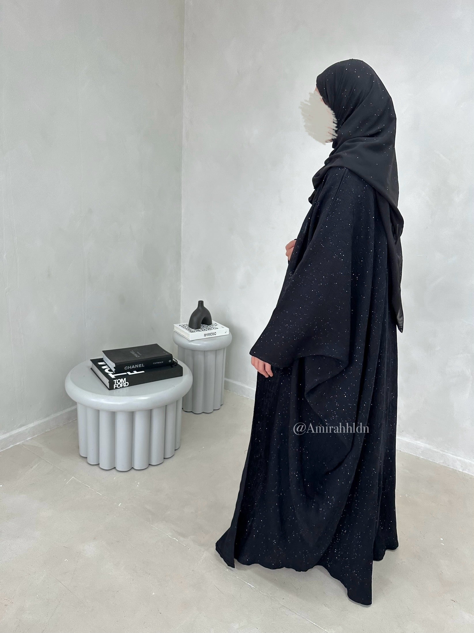 Coco Pleated Abaya set - Onyx