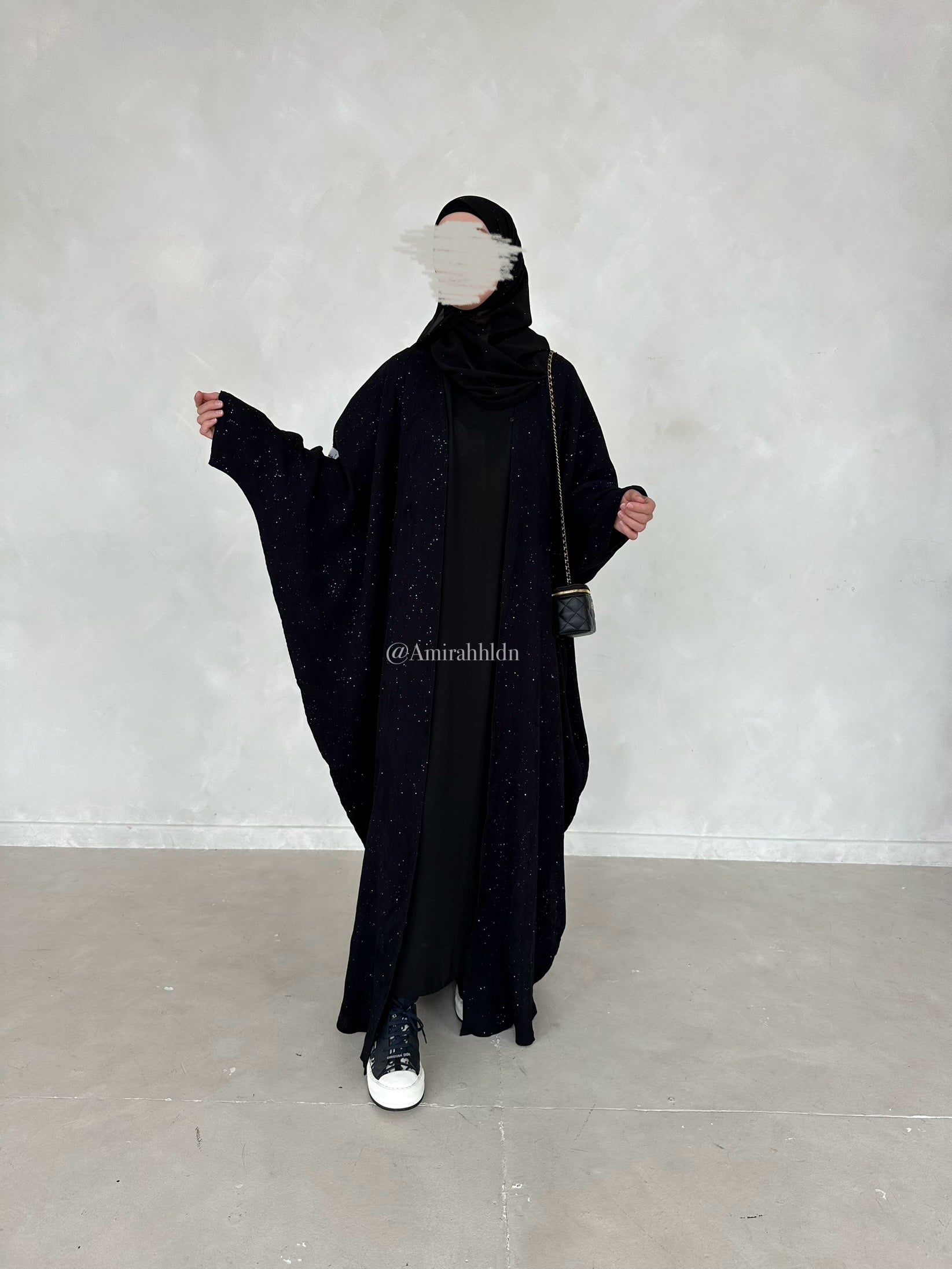 Coco Pleated Abaya set - Onyx